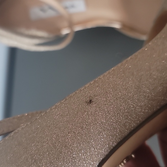 NINA Princess Gold Peep Toe Heels - Picture 6 of 13